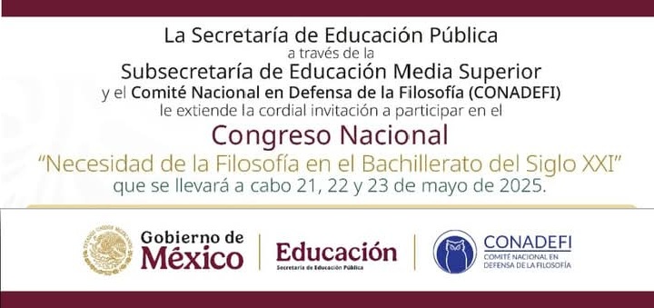 POSPUESTO «Congreso Nacional ‘La importancia de la Filosofía en el siglo XXI’ de la&nbsp;SEP-CONADEFI»