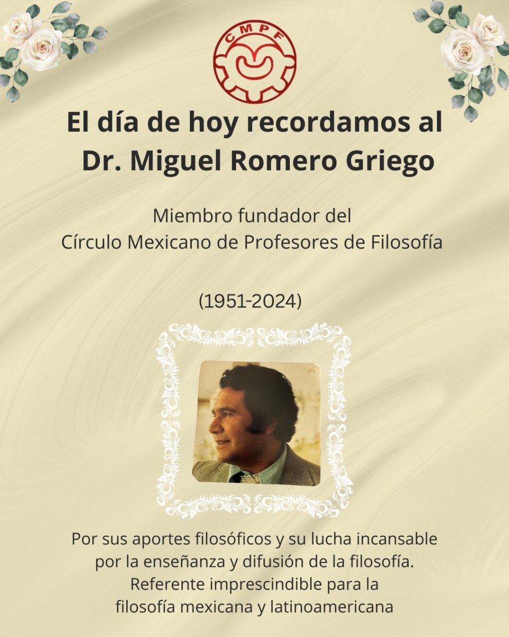 El día de hoy recordamos al Dr. Miguel Romero&nbsp;Griego