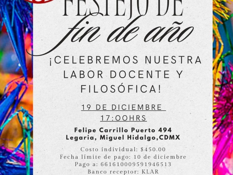Festejo de fin de año del Círculo Mexicano de Profesores de Filosofía&nbsp;A.C.