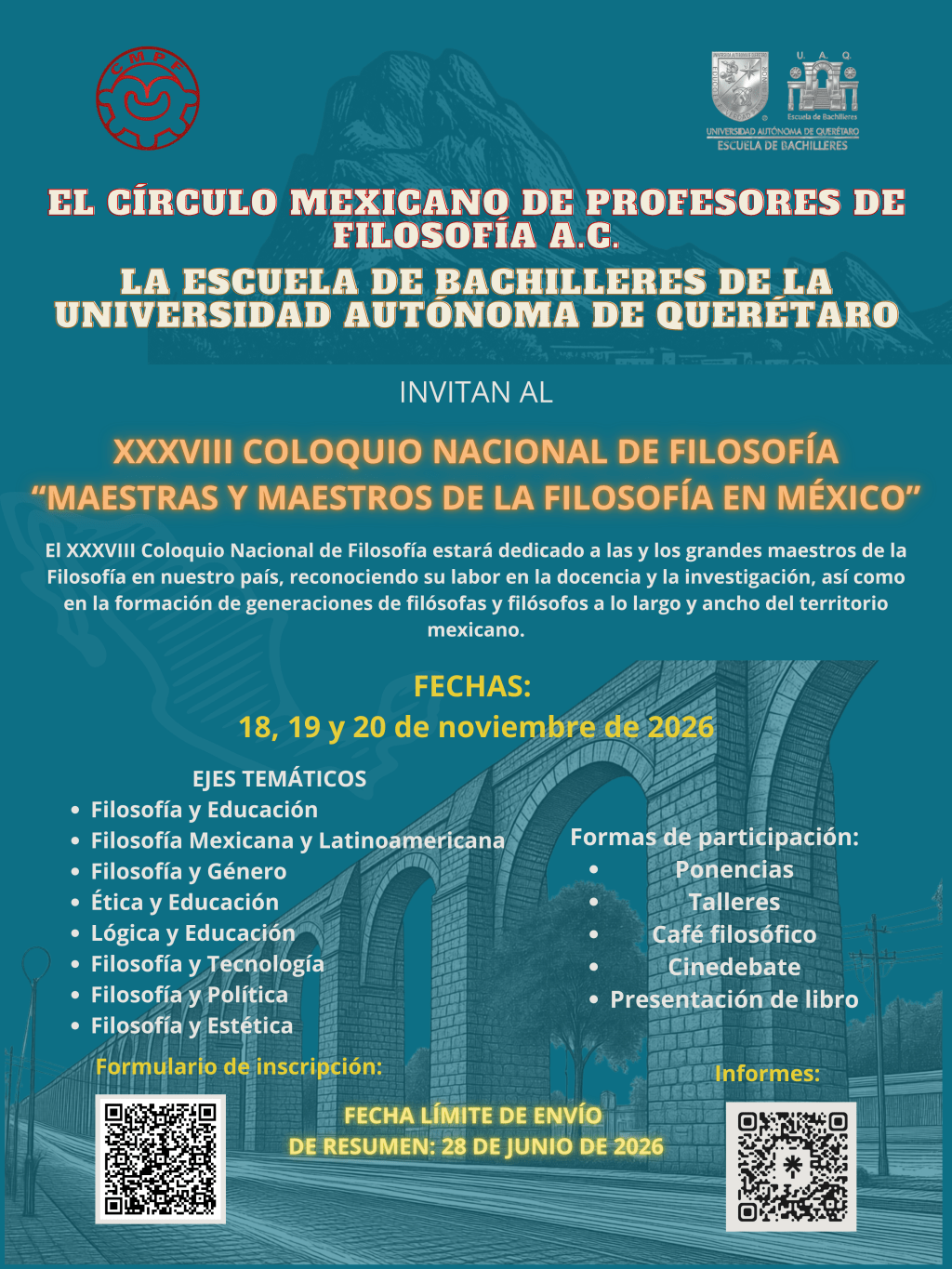 Convocatoria del XXXVIII Coloquio Nacional de Filosofía del Círculo Mexicano de Profesores de Filosofía A.C.&nbsp;2026