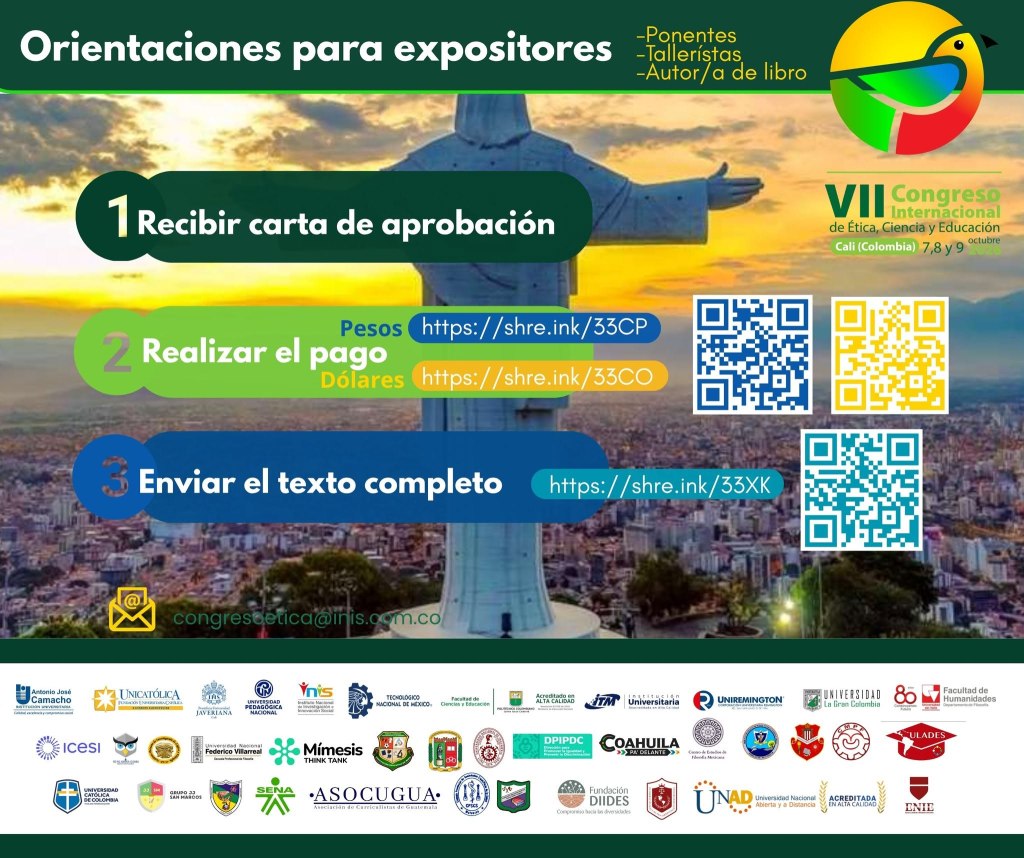 Invitamos a los participantes del VII Congreso Internacional de Ética, Ciencia y Educación a formalizar su&nbsp;participación