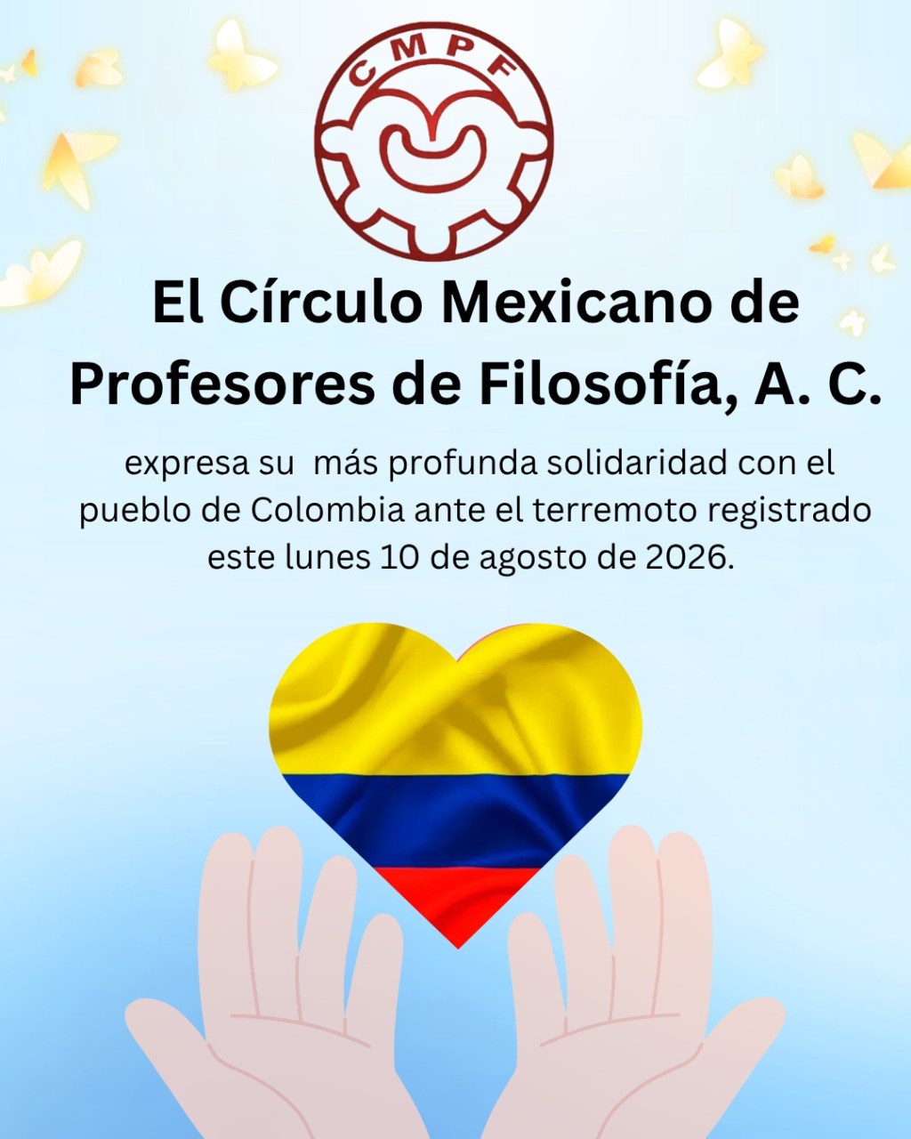 El CMPF manifiesta su solidaridad con Colombia ante el terremoto del 10 de agosto de&nbsp;2026